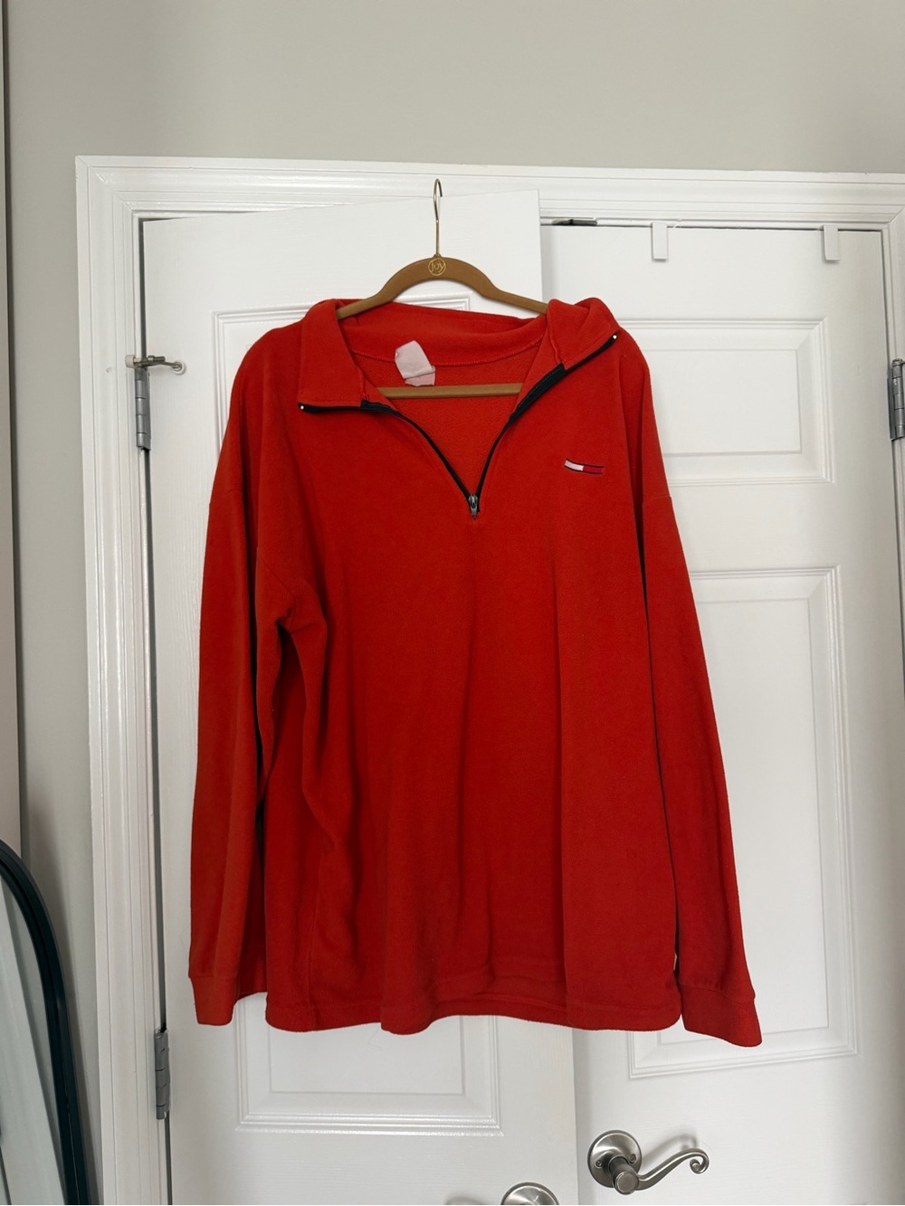 Vintage Tommy Hilfiger Red Quarter-Zip Pullover Sweatshirt